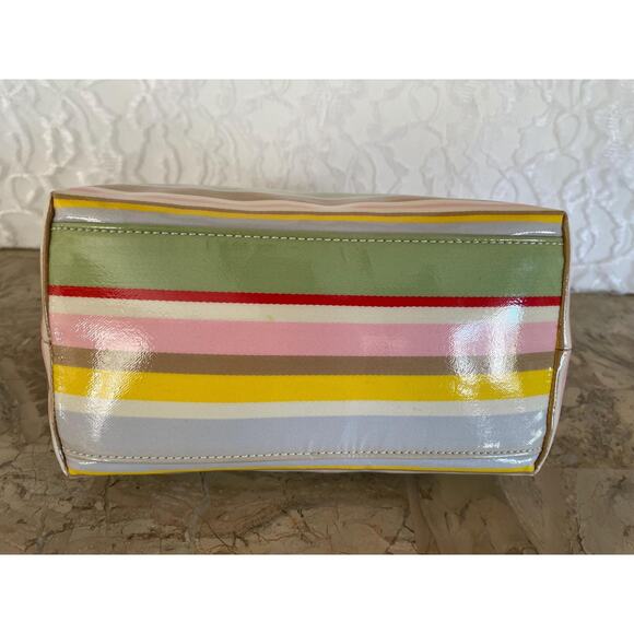 Vtg COACH striped multicolored coated fabric Y2K Demi mini bag - Picture 2 of 11